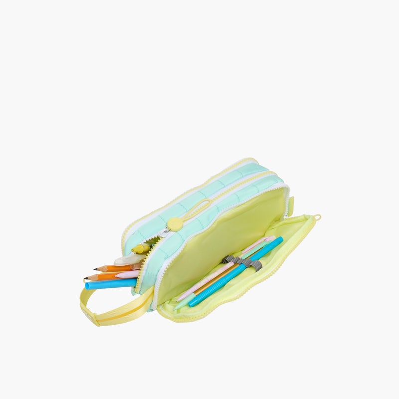 Mayfair Pouch - smile It Mint-3 Compartment (Nylon) Mint & Yellow \ 22X9X5 - Image 5